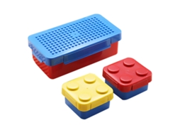 Caixa De Almoço Criativa Para Crianças Com Blocos De Puzzle De Pixels Diy Capa Azul