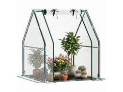 Estufa Externa com Porta com Zíper, Base Impermeável e Estrutura de Aço 90x90x105 Cm Transparente Ge