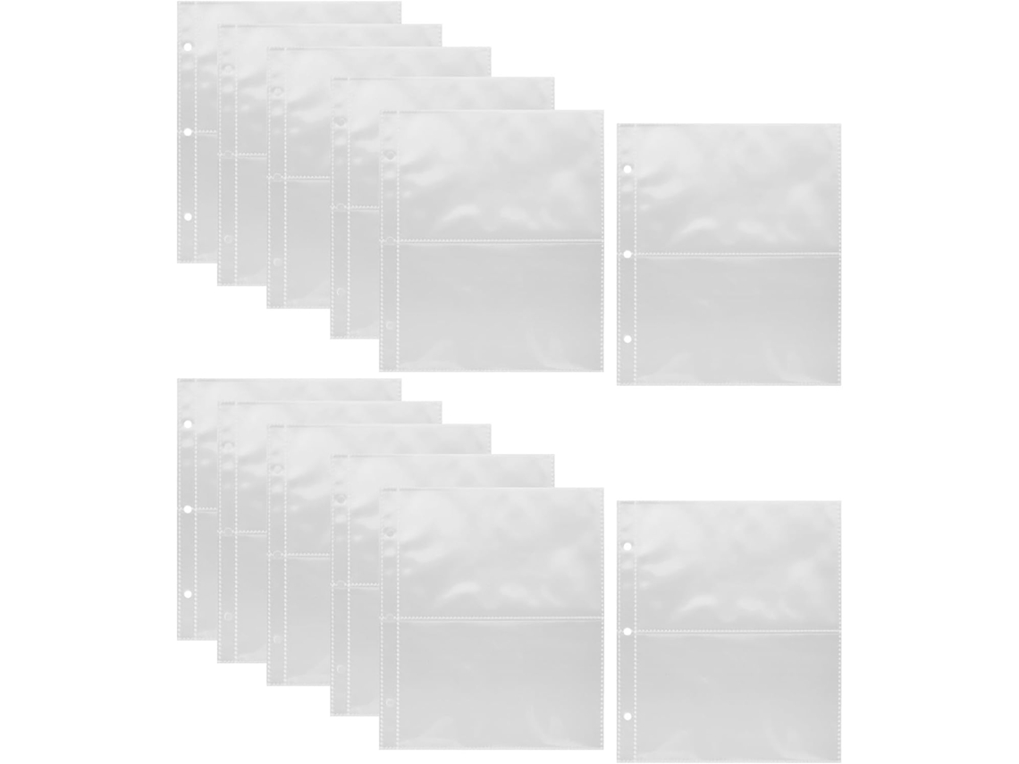 Besportble Recharge D'album Photo A5 12 Pochettes En Pvc - Perforées 7cm - Pages De Protection For Cartes Et