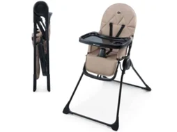 Cadeira de Papa Kinderkraft BINCI compacta para casa e viagem com tabuleiro prático e fecho rápido Bege