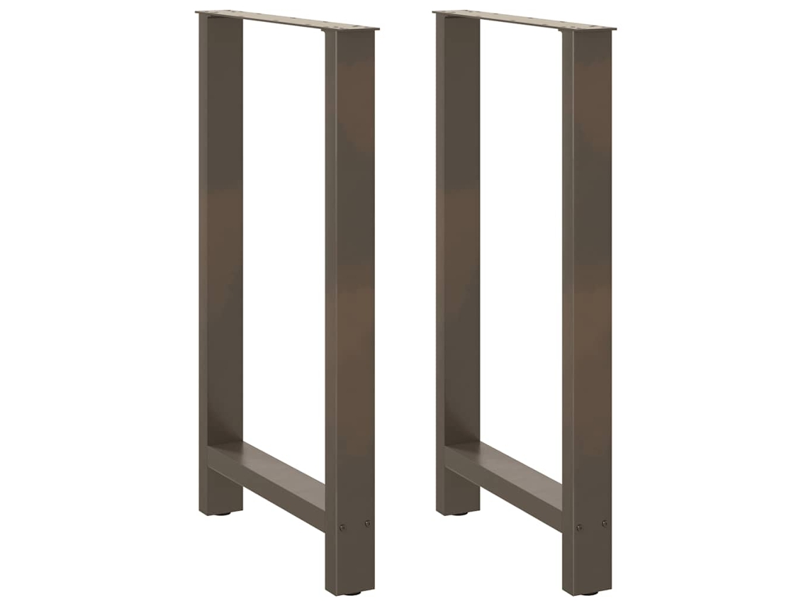 Vidaxl Pés De Mesa De Bar Em Aço Natural, 2 Peças, 60x(100-101) Cm, Aço