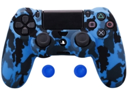 Capa De Silicone Para Comando Ps4 Gertiz M416 Azul