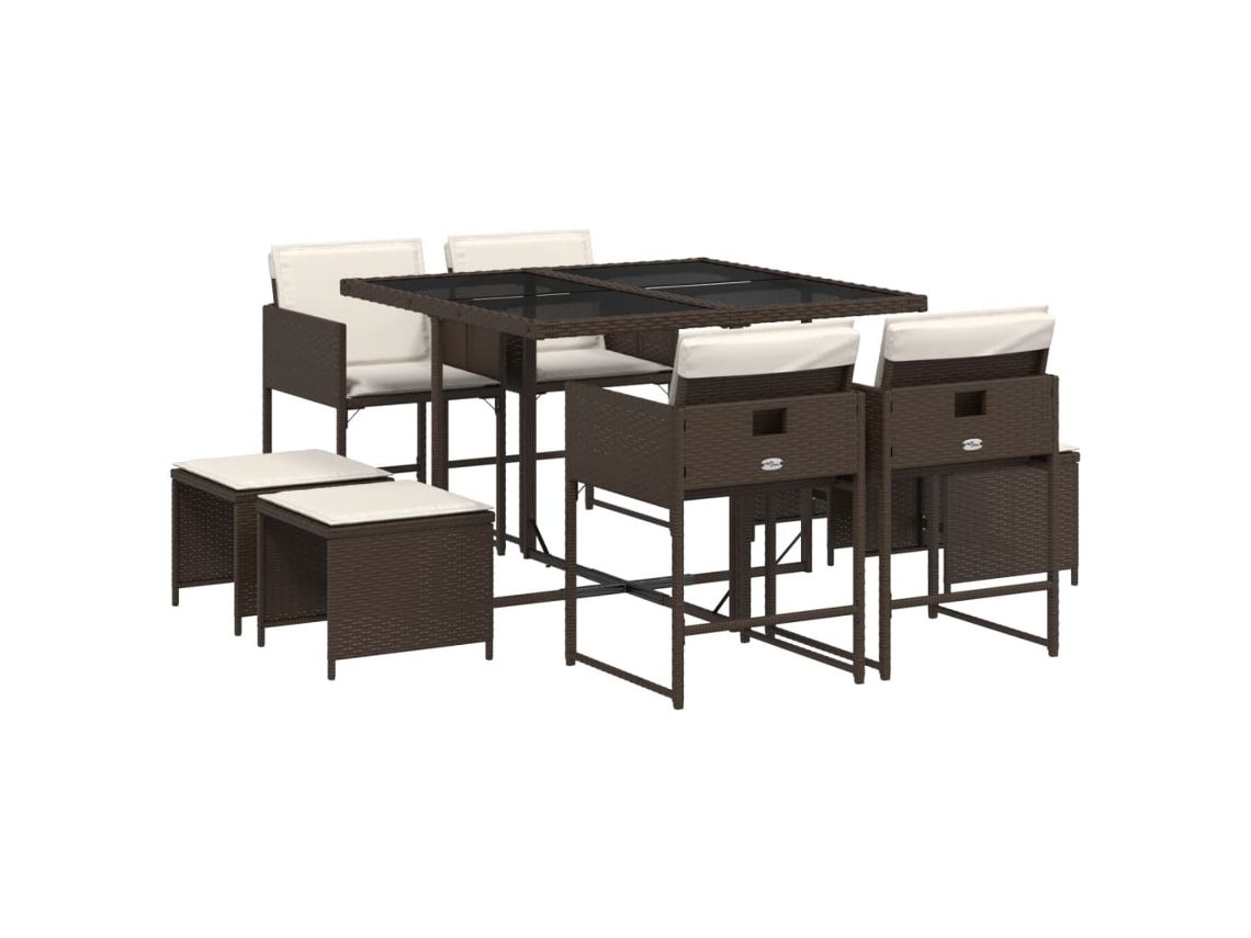 Garden Dining Set, Garden Dining Sets Vidaxl Marrom Rattan / Vime (n/a)
