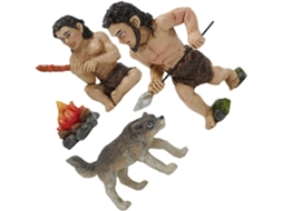 Inoomp Miniaturas de Pessoas Pré históricas, 4 Peças, Decoração Criativa para Jardim e Bonsai, Ornamentoss em Resina CHABERLU