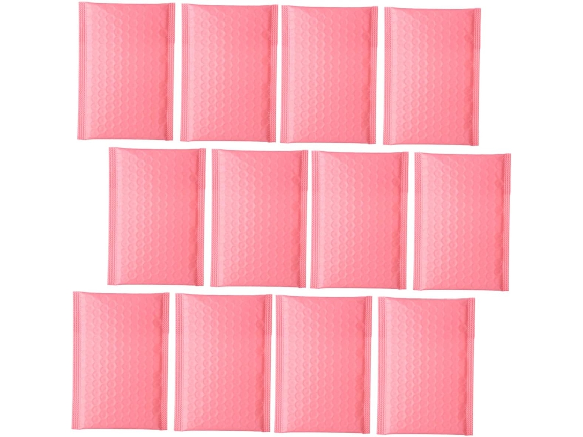 Pacote com 100 Topbathy Envelopes Acolchoados para Envio, Rosa, 11x15,4 Cm, Reforçados Plástico Bolha, Imperme