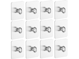 Conjunto De 12 Ganchos Adesivos Parede Em Aço Inoxidável, Sem Necessidade De Pregos, 6x 6cm 2, 4x 2, 4pol, Fixam Se Sem