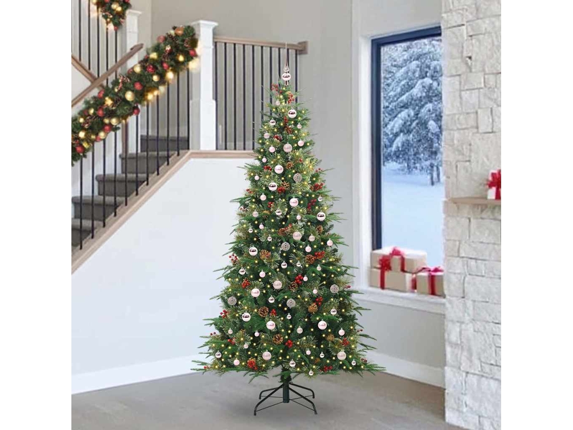 Vidaxl Árvore De Natal Articulada Artificial Verde 240 Cm Pe E Pvc