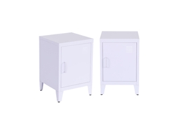 Mesa de cabeceira industrial de uma porta, lilás (conjunto de 2)
