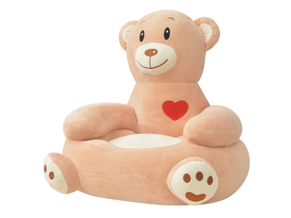 Vidaxl Cadeira Em Pelúcia Infantil, Urso, Castanho