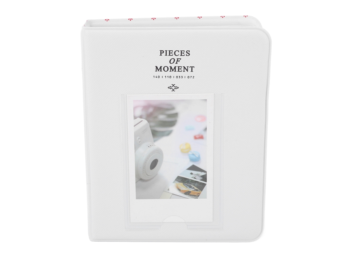 Álbum de fotos portátil de 64 bolsos em couro PU de 7,6 cm (3 polegadas) para câmeras instantâneas Mini 12, 11 e 9 polegadas, branco (modelo 2026).