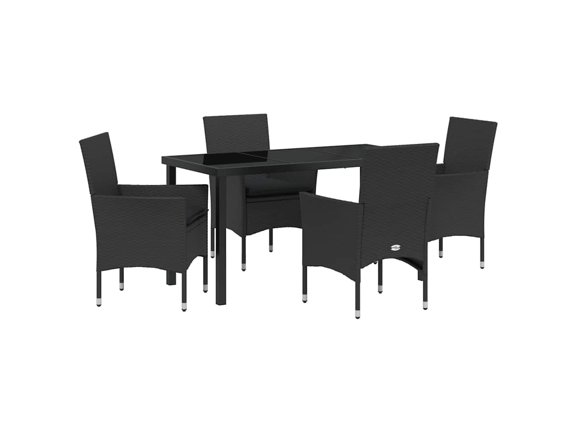 Maison Exclusive - Conjunto De Jantar Para Jardim Com Almofada 5 Pcs Preto Vime Pe