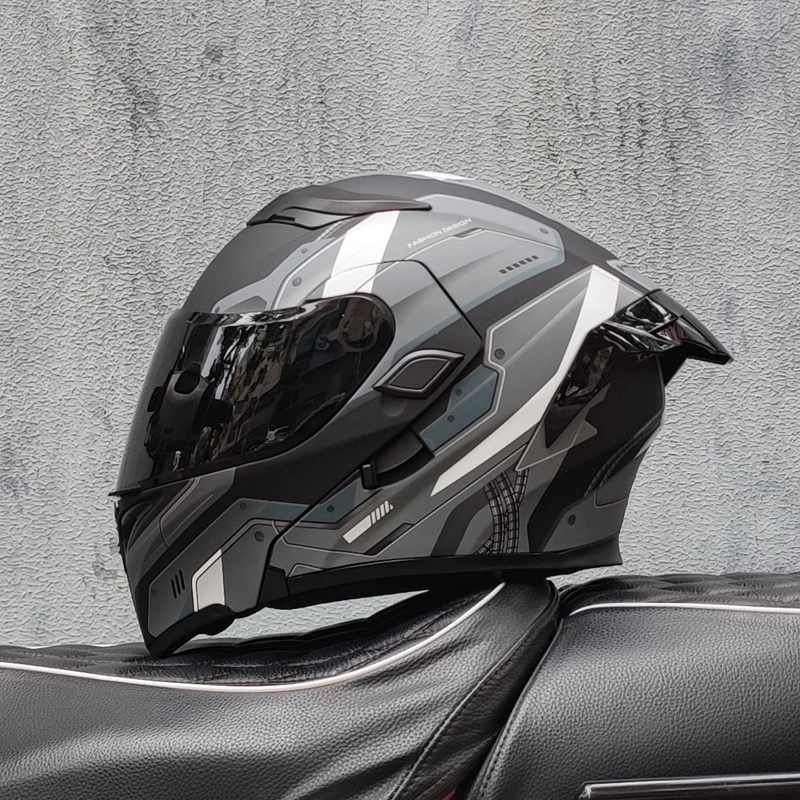 Capacete De Motocicleta (m) Com Lente Dupla, Modular E Articulado, Certificado Pelo Dot.