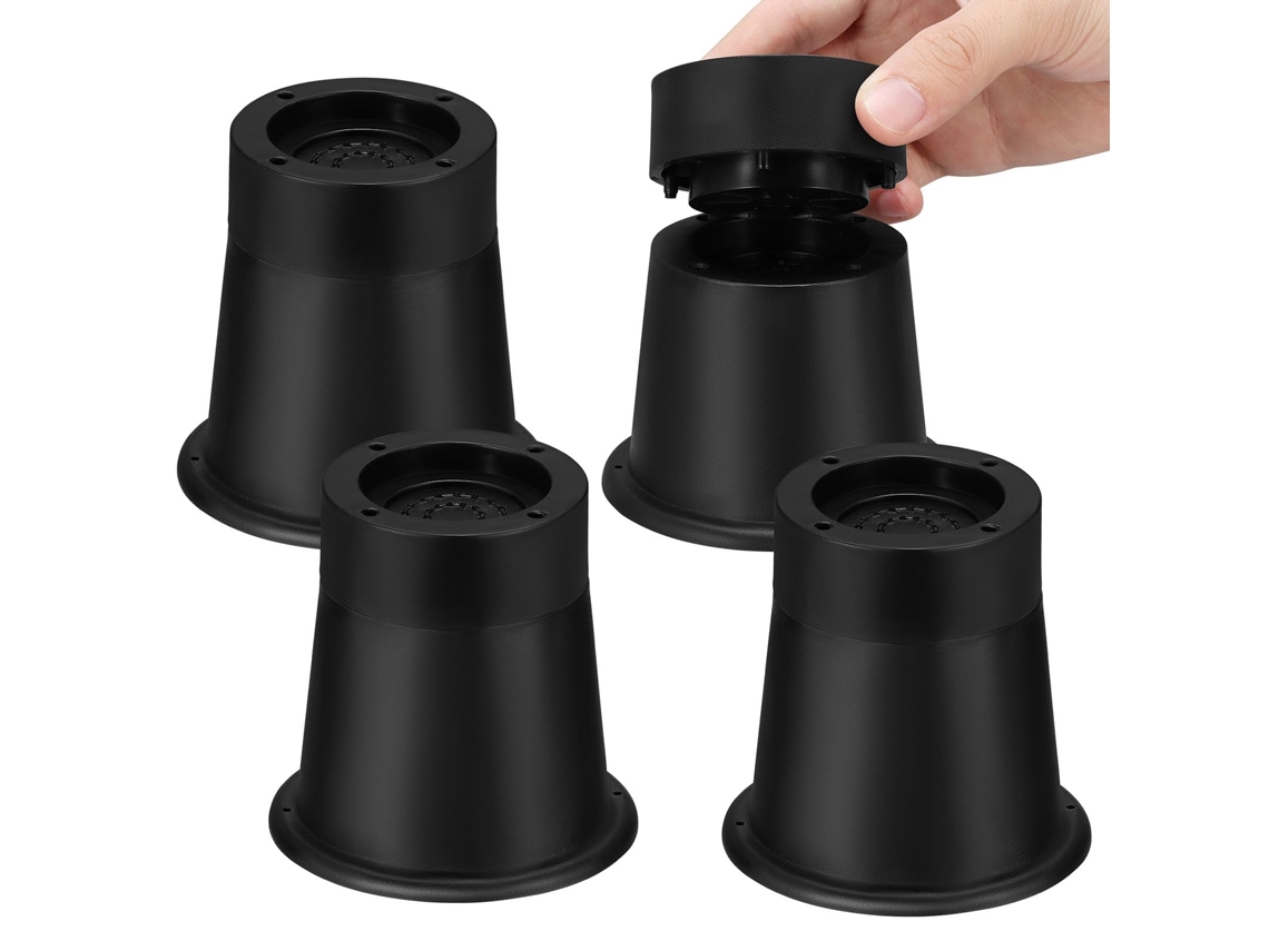 Conjunto De 4 Elevadores De Móveis Empilháveis E Ajustáveis Com Almofadas De Borracha,elevadores De Cama Resistentes Para Sofá E Mesa-blocos De 9,4cm