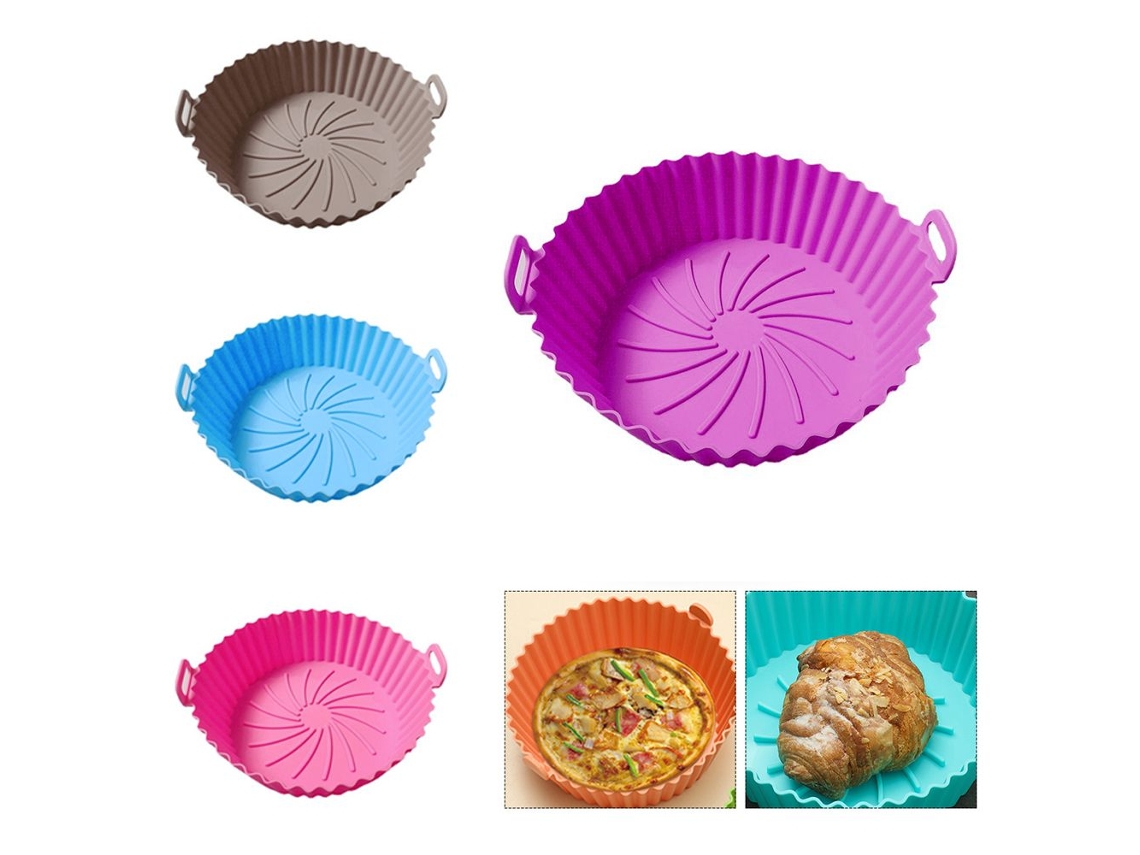 Cesto De Silicone Azul Para Fritadeira A Ar