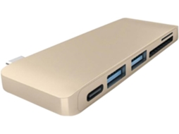 Adaptador Hub Usb 3.0 Plug And Play Tipo C 5 Em 1 Com Design Liga De