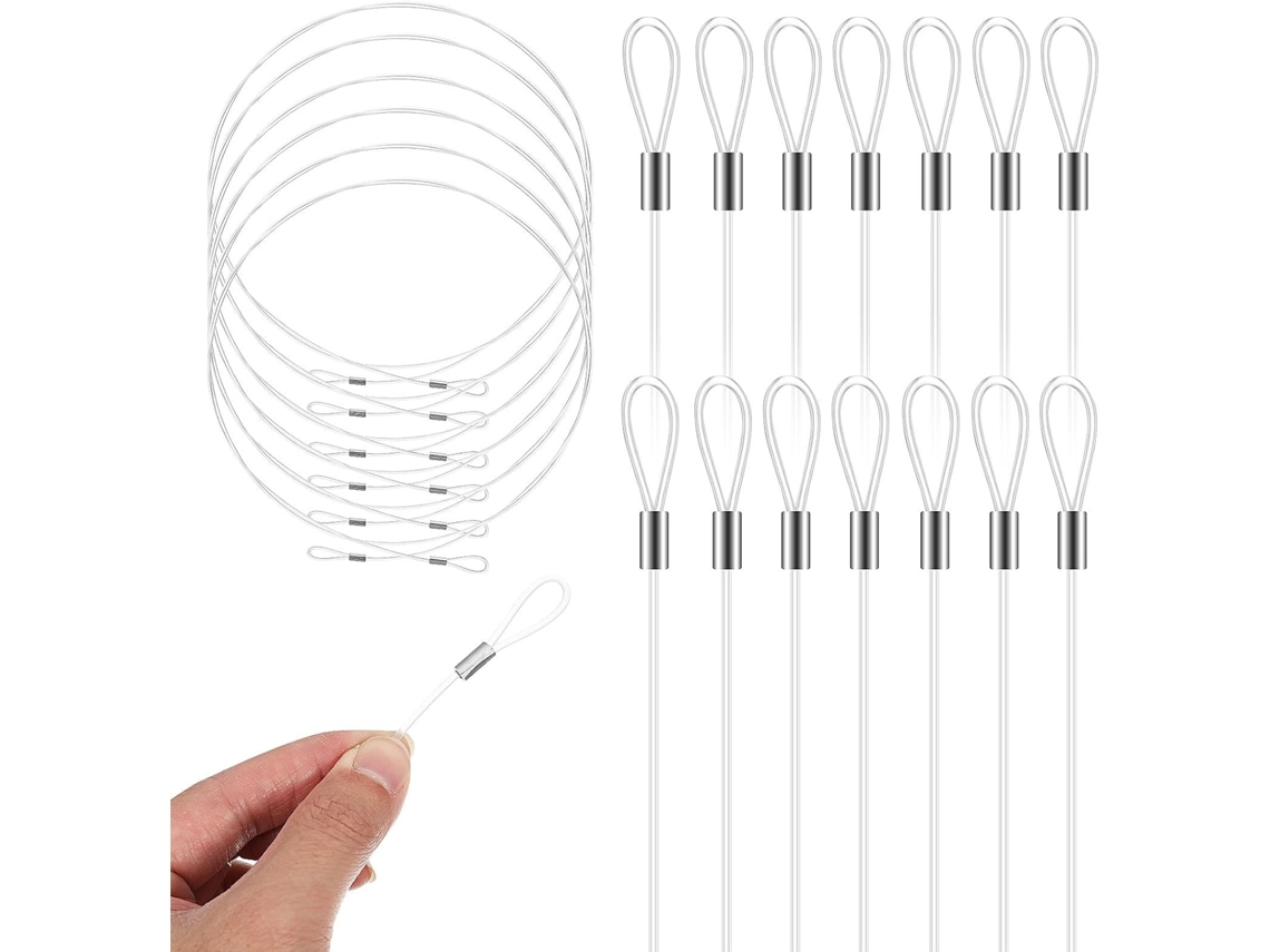 Cordão De Nylon Para Pendurar, 12 Peças, 1,5 M, Com Laços Duplos, Fio