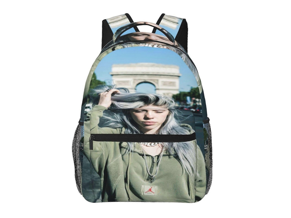 Mochila Billie Eilish T136 Para Estudantes, Durável E Leve, Alça De Ombro Impermeável E Respirável F136 Olysi Shop