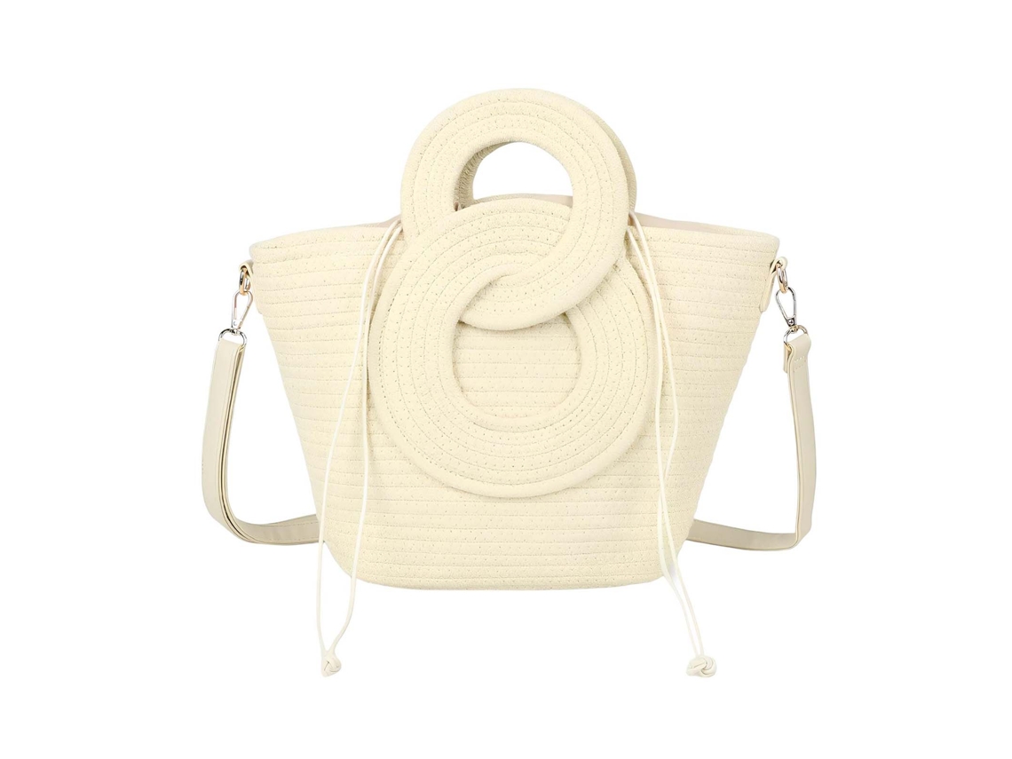 Bolsa Mão Cabas Trançada Estilo Boho com Pegas Esculpidas GALLANTRY