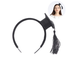 Tiaras de Mini Boné de Formatura Faixa de Cabelo Engraçado Estereoscópico Cocar com Borlas de Chapéu de Doutorado para de Festa-Preto JEDBESETZT
