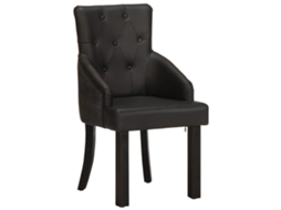 Cadeiras de Jantar 2 Pcs Couro de Cabra Genuíno Preto MAISON EXCLUSIVE