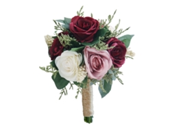 Laxiscreed Buquê De Rosas Simuladas Para Casamentos, Decoração E Fotos Em Champagne Ou Vinho Vermelho