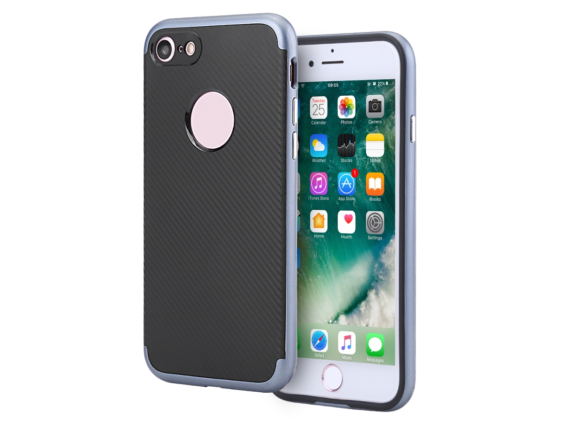 Capa para iPhone 7 com moldura de PC EOOCOO (proteção, anti digitais)