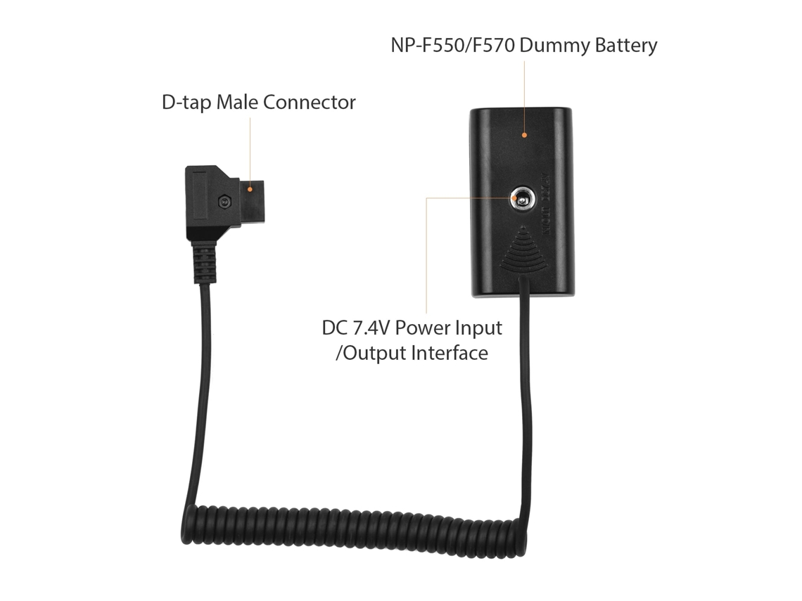 2026 adaptador de Batería Falsa D tap para Np f550 Np f570 para Cámaras Y Dispositivos