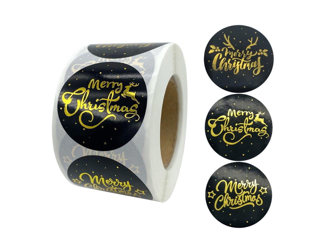 Laxiscreed 500 Adesivos De Natal Redondos Para Envelopes E Presentes, 3,8cm, Pacote Com 500 Peças
