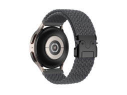 Pulseira de Nylon Trançado Con Padrão Arco Íris E Fivela Type Paraquedas Para Huawei Gt5 Samsung Watch7, Cinza Espacial