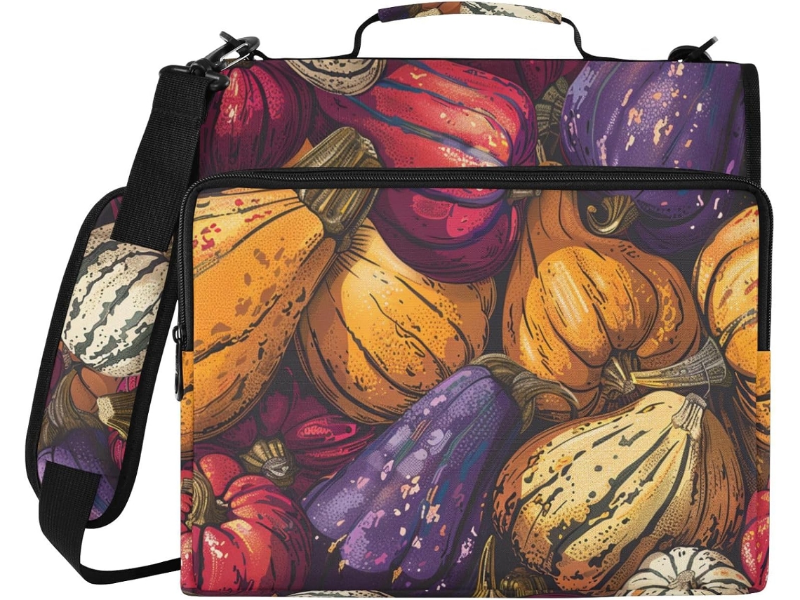 Organizador de Arquivos com 3 Argolas, 1,5 Bolsos com Alça, Inclui Bolsa com Zíper, Portátil para Escola e Pasta