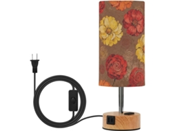 Abajur De Sensível Sensível Ao Toque Com Estampa Floral Vintage E Cúpula Têxtil Para Quarto Infantil