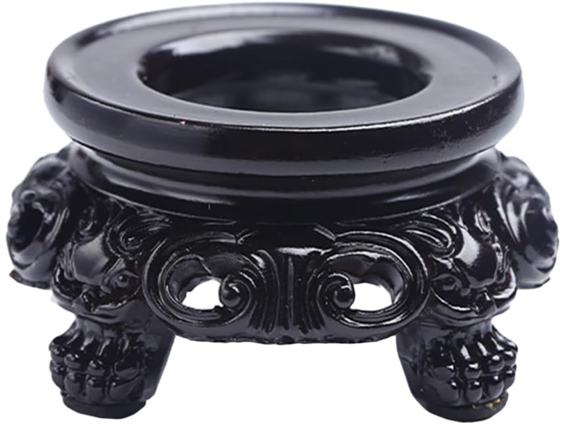 Base Genérica Vintage Em Resina Sintética Para Exibir Esferas De Cristal, Base Preta Oca, Suporte Estável Para Ornamento
