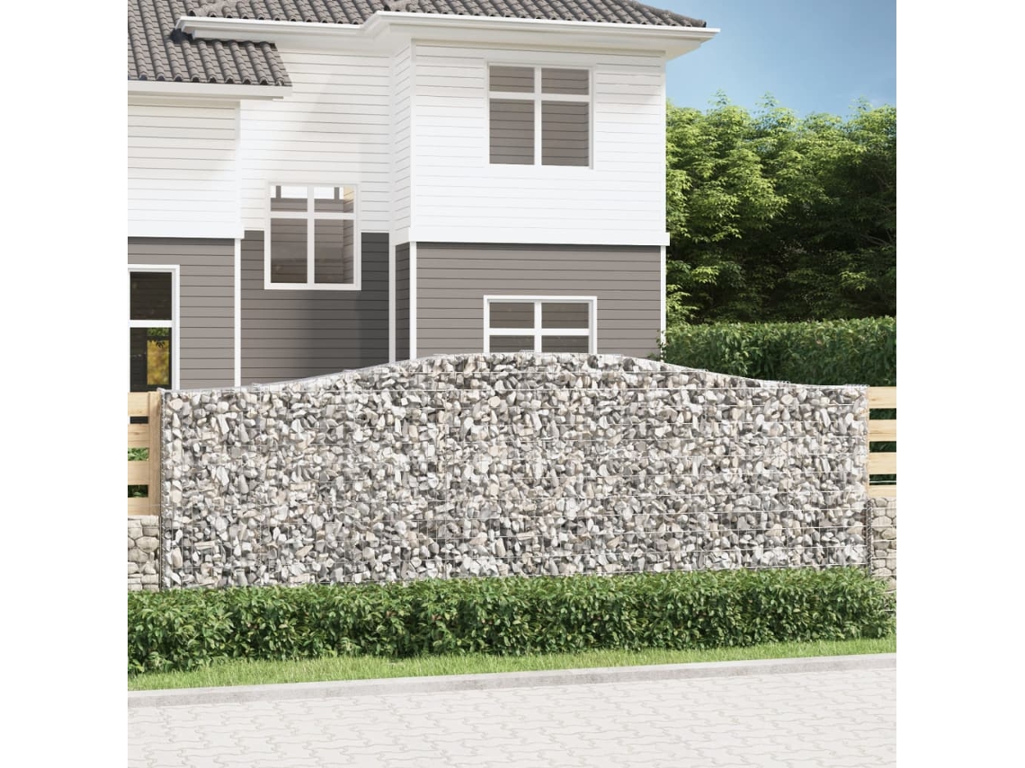 Vidaxl Cestos Gabião Arqueados 2pcs 400x30x140/160cm Ferro Galvanizado