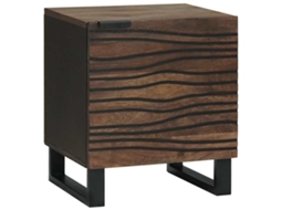 Conjunto 1 Mesa-de-cabeceira Vidaxl Castanho Madeira De Mangueira Maciça (40 X 33 X 46 Cm)