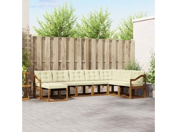Vidaxl Conjunto De Sofás Para Exterior 8 Pcs Natural E Creme