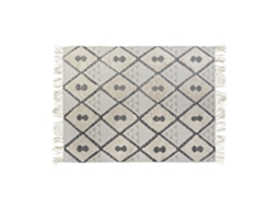 Tapete de Algodão 1500 G/m² Bege com Padrão de Losangos, 160 X 230 X 1 Cm ALEXANDRA HOUSE LIVING