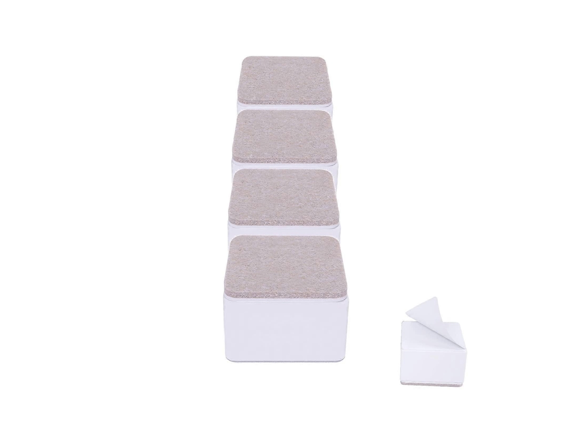 Elevadores de cama e móveis que adicionam 2 polegadas de altura, conjunto de 4 elevadores de móveis brancos Slowmoose
