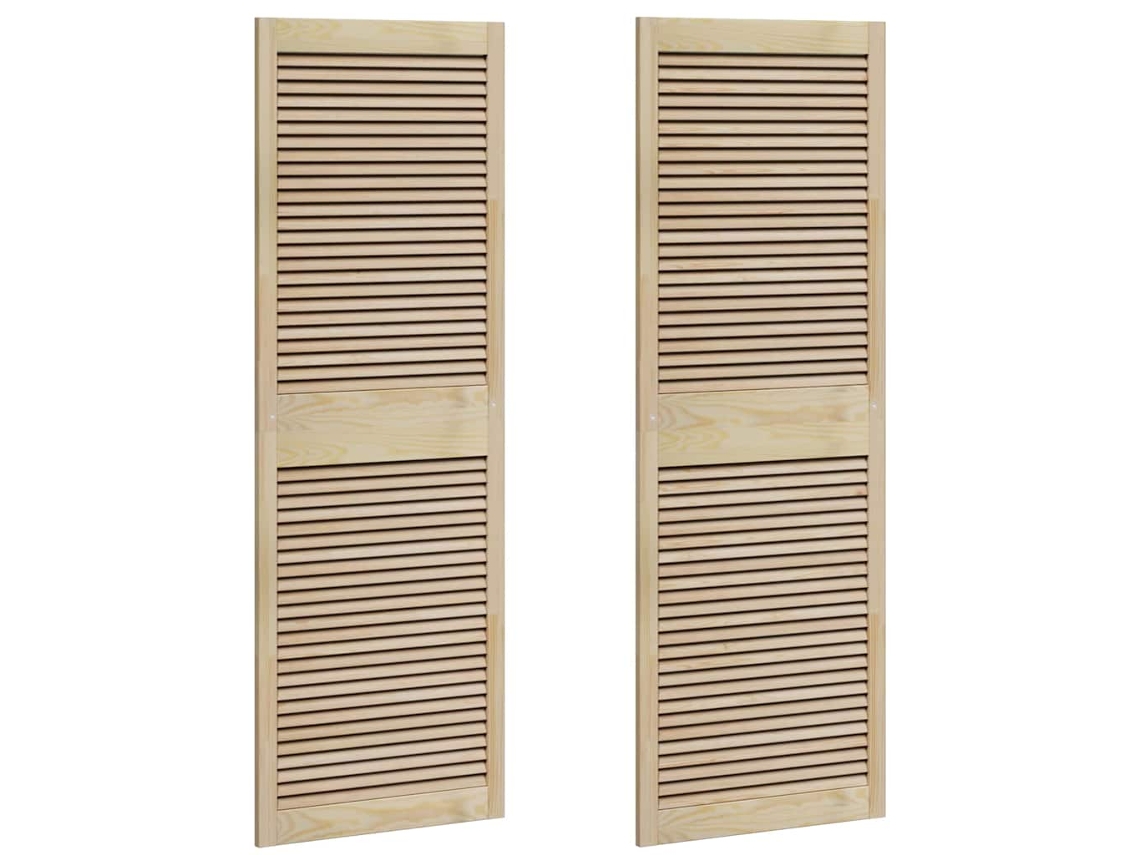 Conjunto 2 Porta De Armário Vidaxl Castanho Madeira De Pinho Maciça (170 X 2,1 X 59,5 Cm)
