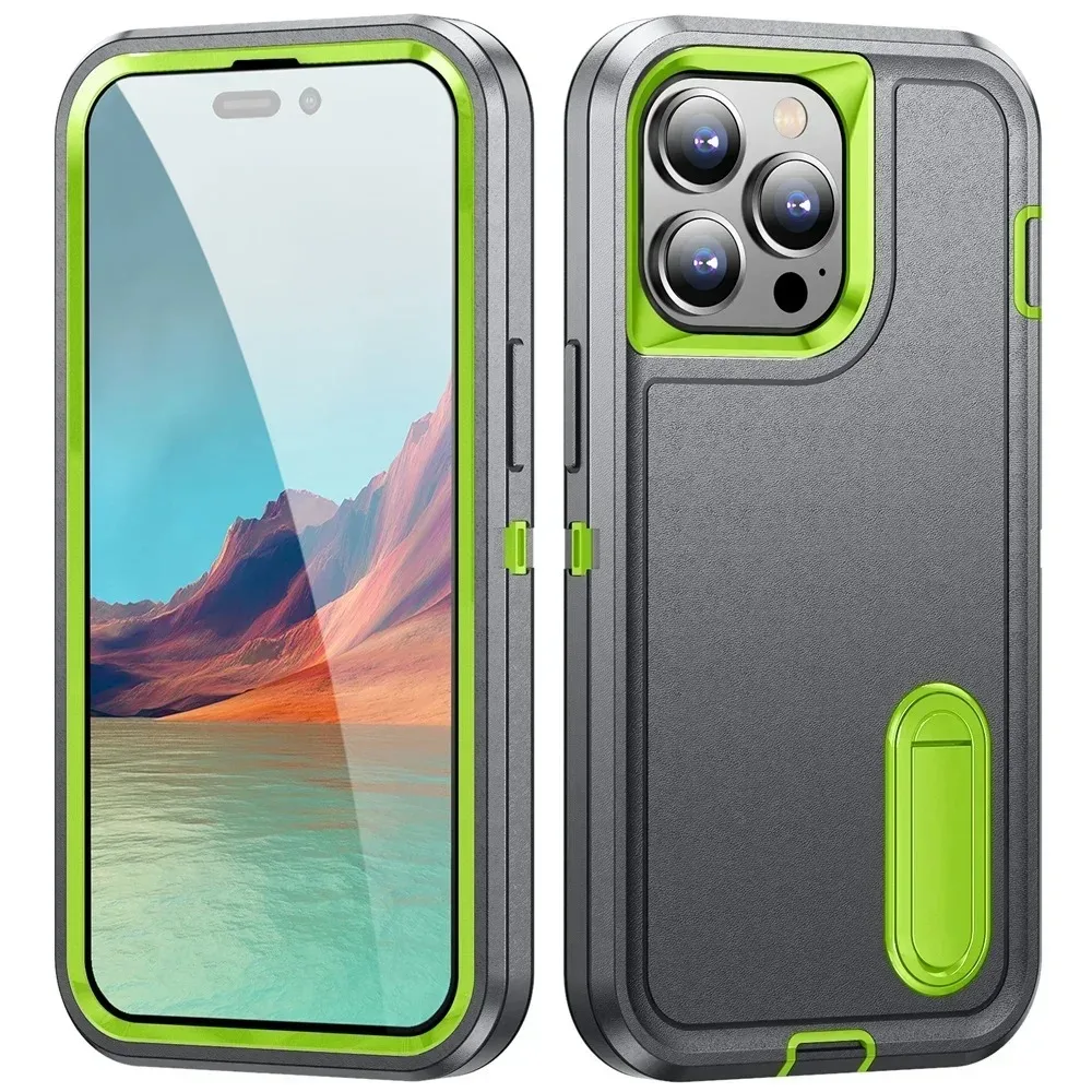 (verde Claro, Iphone Air) Capa Protetora 3 Em 1 Com Suporte Integrado, Capa Protetora De Tpu Resistente A Impactos De Nível Militar