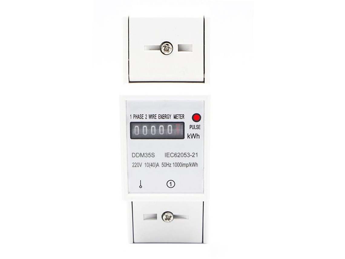 Fios Monofásicos 220v 10 40a Medidor De Energia Medidor De Kwh Medidor De Consumo De Energia Elétrica Analógico Trilho Din Doméstico Brilvibera