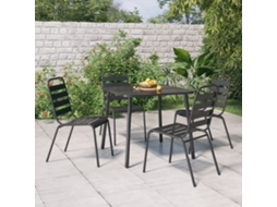 Pcs Conjunto De Jantar Para Jardim Aço Antracite Dkd Home Decor