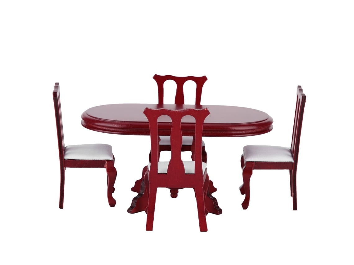 Ats conjunto de Mesa e Cadeiras de Cozinha para Casa de Bonecas 1:12, Móveis Miniatsura Acessório Brinquedo