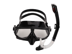 Conjunto De Snorkel Profissional Com Óculos Anti-fumaça Anti-vazamento Visão Larga Ajustável Preto