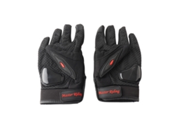 Guantes de moto de dedos completos, tela tática, respirável, mão inteira, vermelho