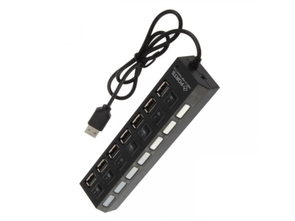 Adaptador De Hub Usb 2.0 Com 7 Portas E R De Torneira Entrada De L Liga/desliga*