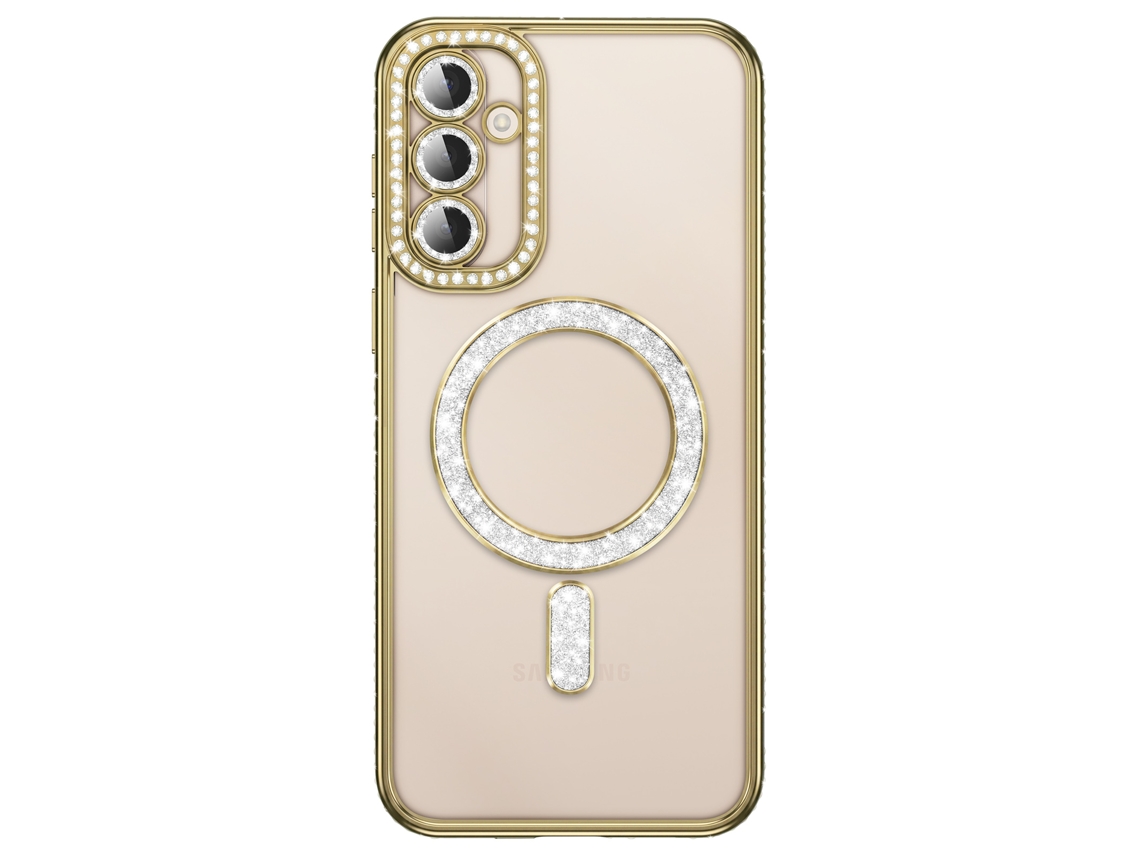 Capa Diamante Para Galaxy S26 Plus Com Anel Magnético E Rebordo Com Strass