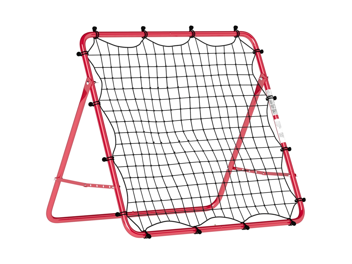 Rede de Rebote de Futebol Portátil, Ajustável em 5 Ângulos, em Aço e Rede de Nylon Dupla Camada, 103x72x89cm, Vermelha TOPBRICO