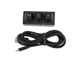Teclado Mecânico Mini 3 Teclas Hot Swappable Interruptor Vermelho Backlight Programável para Jogos e Trabalho