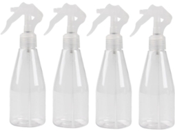 Conjunto de 4 frascos de spray vazios e recarregáveis para regar plantas e usar em salões de beleza.