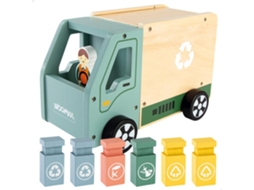 Brinquedo de Madeira WOOMAX Camião de reciclagem